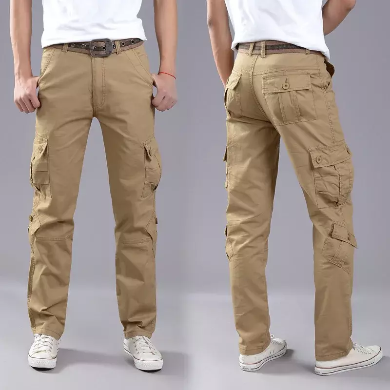 Pantalones Cargo militares para hombre, pantalón holgado con múltiples bolsillos, informal, de alta calidad, 2020