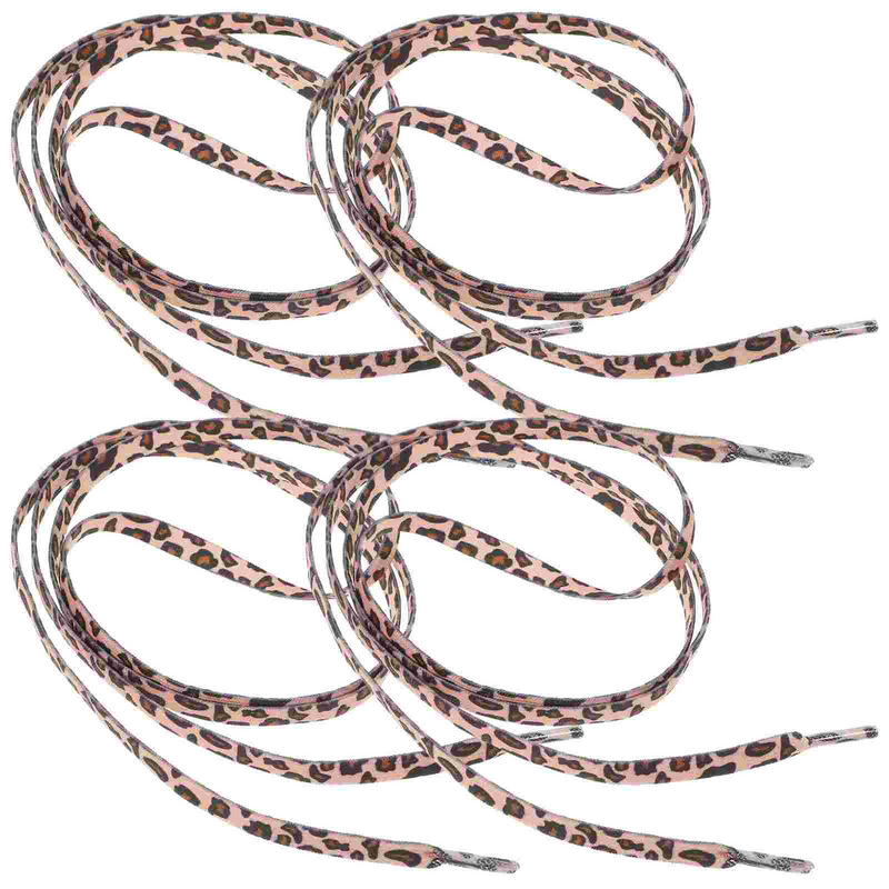 2 Pairs Black Shoe Laces Creative Durable Shoelaces Fashionable Shoelaces (Leopard)