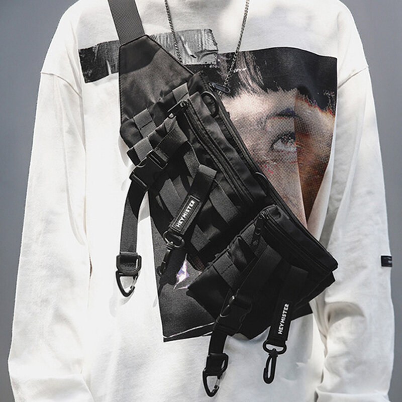 UMI MAO Multi Pocket Tactical Function Waistpack Techwear Casual Phone Bag Outdoor Running Hip Hop Chest Belt Bag