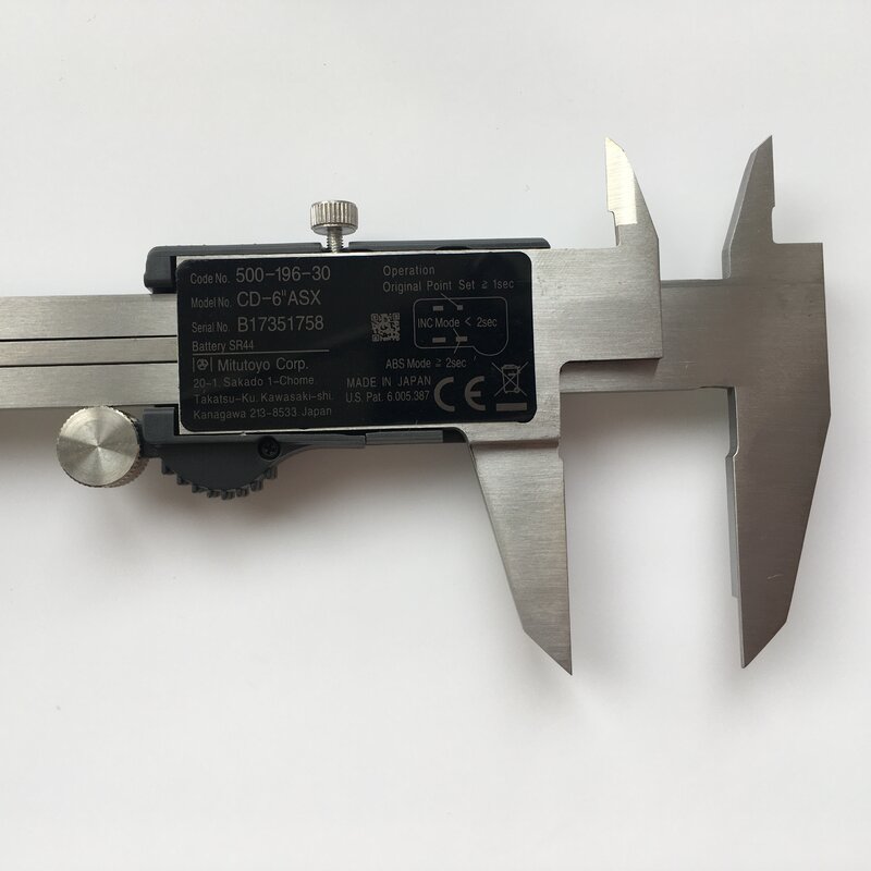 Pinça de Vernier Digital Mitutoyo, Japão, LCD, Eletrônico, Medição, Cruces inoxidáveis, Ferramentas para faca, 150mm, 500-196-30