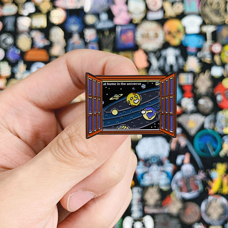 At Home in the Universe Fashionable Creative Cartoon Brooch Lovely Enamel Badge Clothing Accessories