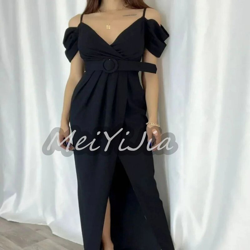 Meiyijia  Evening Dress Saudi Ruffle Elegant Scoop Neckline Floor-Length  Arabia  Sexy Evening Birthday Club Outfits Summer 2024