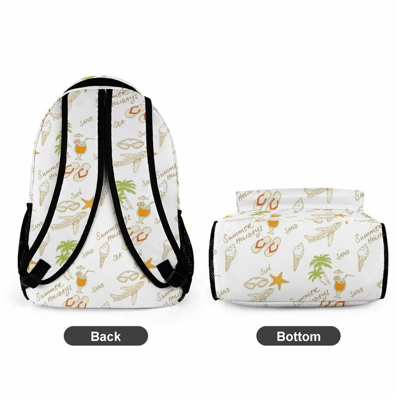 Tas anak perempuan, tas sekolah anak-anak perempuan, motif huruf sederhana, tas ransel kapasitas besar, tas santai, pola kustom