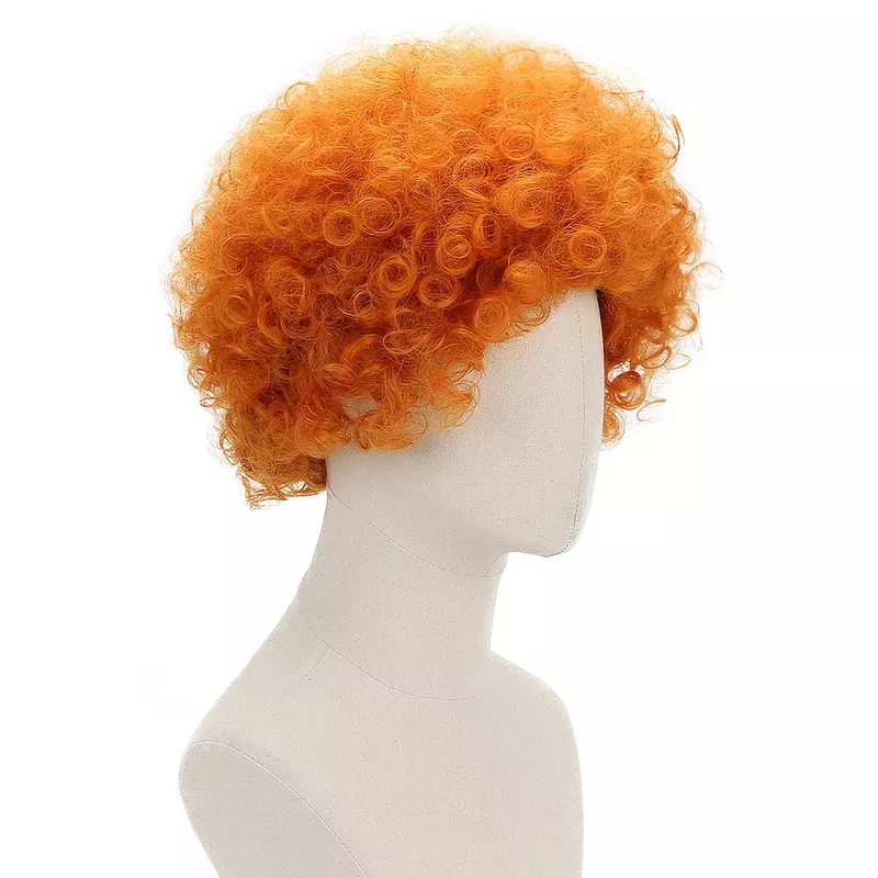 Synthetic Hair Wigs for  Men Party Costume Christmas HalloweenShort Wavy  Orange Dennis  Cosplay