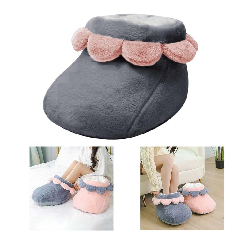Electric Heated Foot Warmer Portable Comfortable Plush Soft Cover Feet Warmer for Living Room Women Men Apartment Office Bedroom