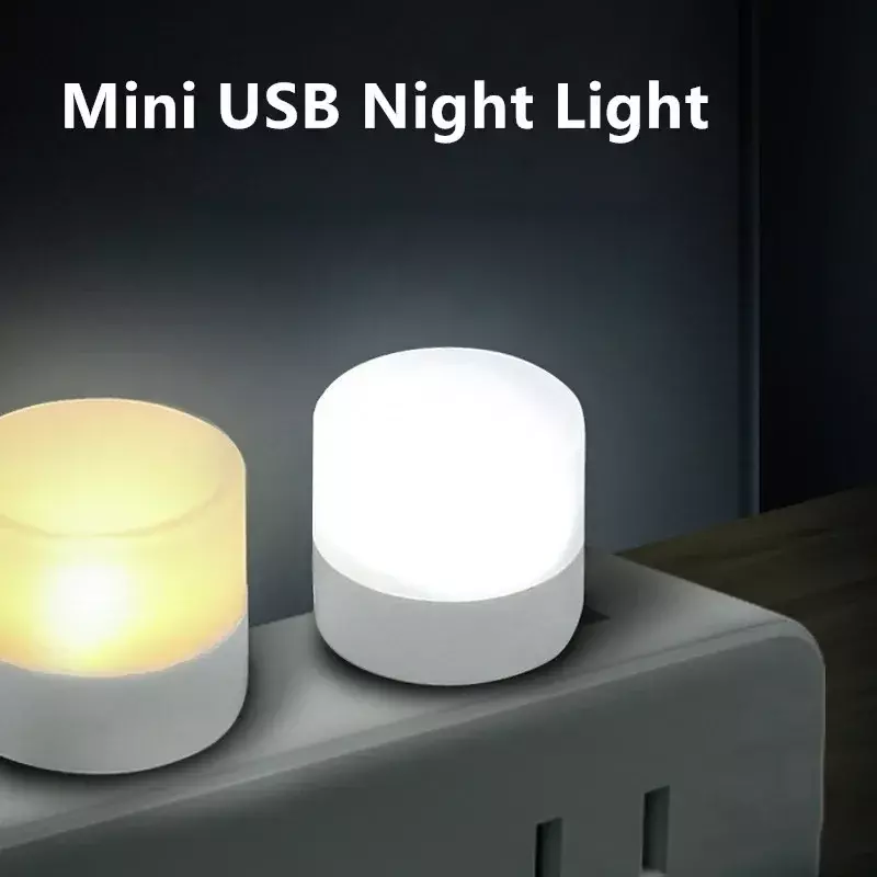 1-10Pcs Mini USB Night Light LED Night Lamps Warm White Eye Protection for Book Reading Portable Computer Mobile Power Charging