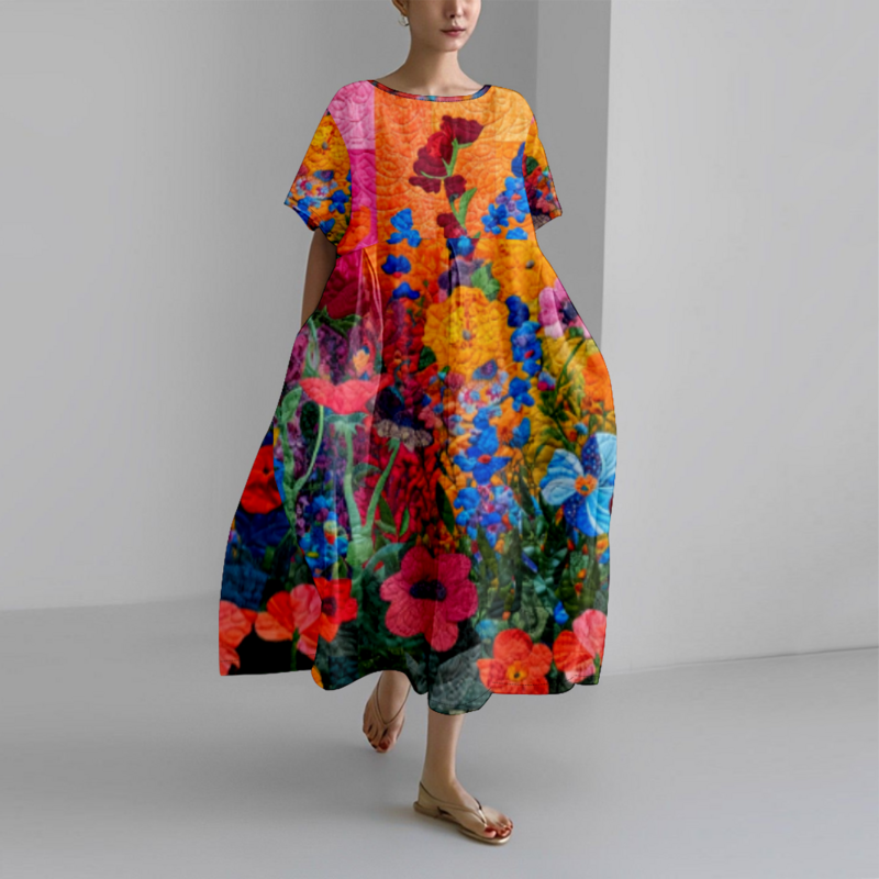Letnia sukienka damska Retro kwiatowe sukienki plażowe luksusowa stylowa sukienka oversize popularne ubrania dziewczyna Party Vestido elegancka szata