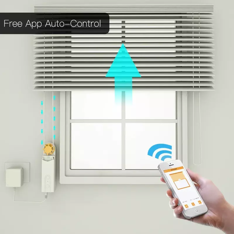 MOES Automatic DIY Smart Motorized Chain Roller Blinds Drive Motor Charger Build-in Bluetooth APP Control