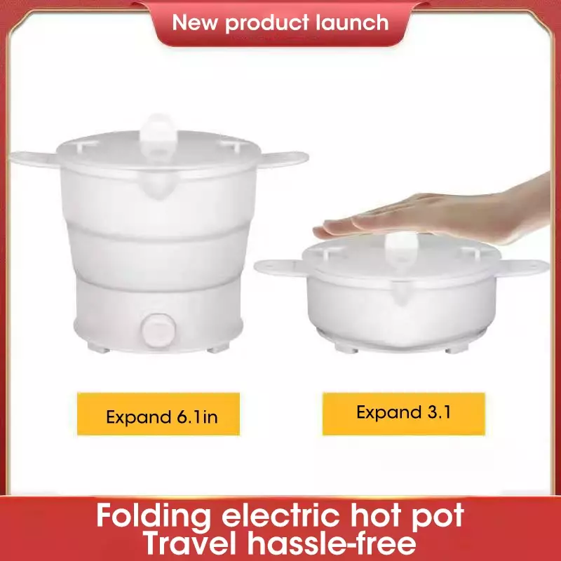 Multi Portable Foldable Silicone Pot For Travel 110/220V Kettle Electric Cooker Hot Pot Water Boiler Camping Pot Free Shipping