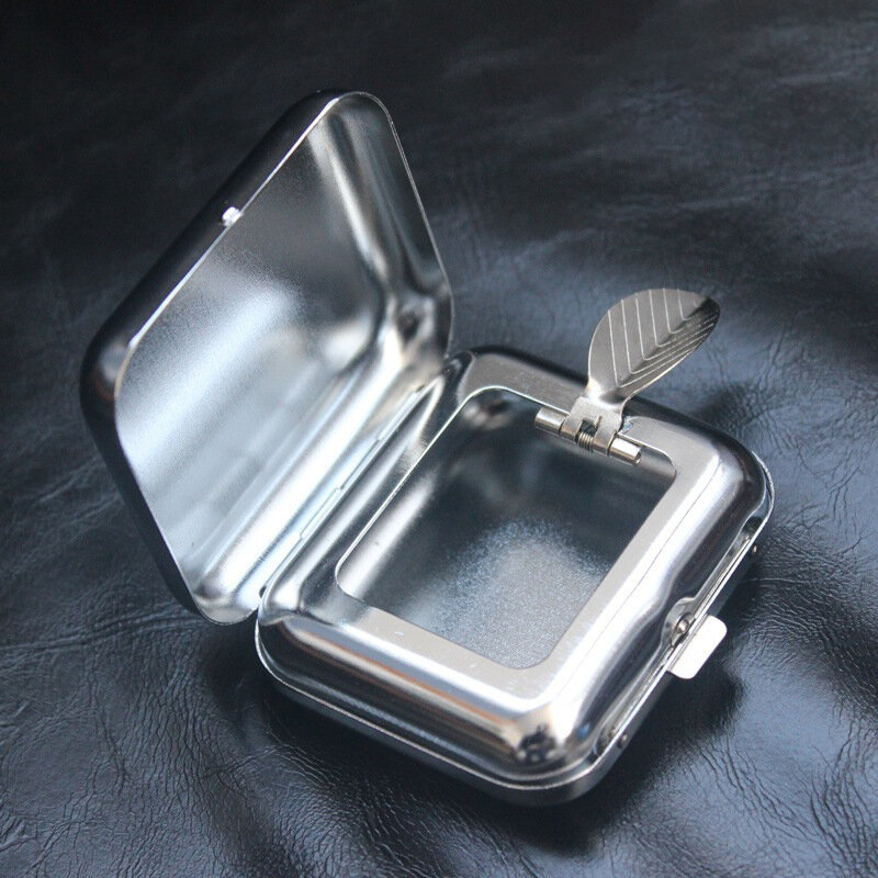 N2hao smallsweet aço inoxidável quadrado bolso cinzeiro bandeja de cinzas metal cinzeiros de bolso com tampas cinzeiro portátil