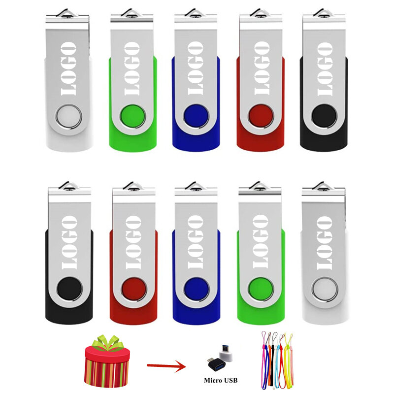 Tùy Chỉnh Logo USB Hình Chìa Khóa Pendrive Kim Loại Thẻ Nhớ 4GB 8GB 16GB 32GB 64GB Usb đèn Led Bút Ổ Flash Usb Đĩa Bút