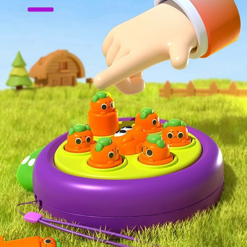 Cartoon Cute Mini Radish Ground Mouse Game Machine Puzzle Toy Handheld Mini Game Children's Stress Relief Game Machine