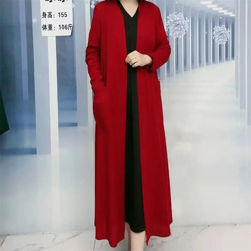 Wearing Women Sun Protection Cardigans for Spring/Summer 2024 mid Length Loose Versatile top Knee Length thin Trench Coat Trend