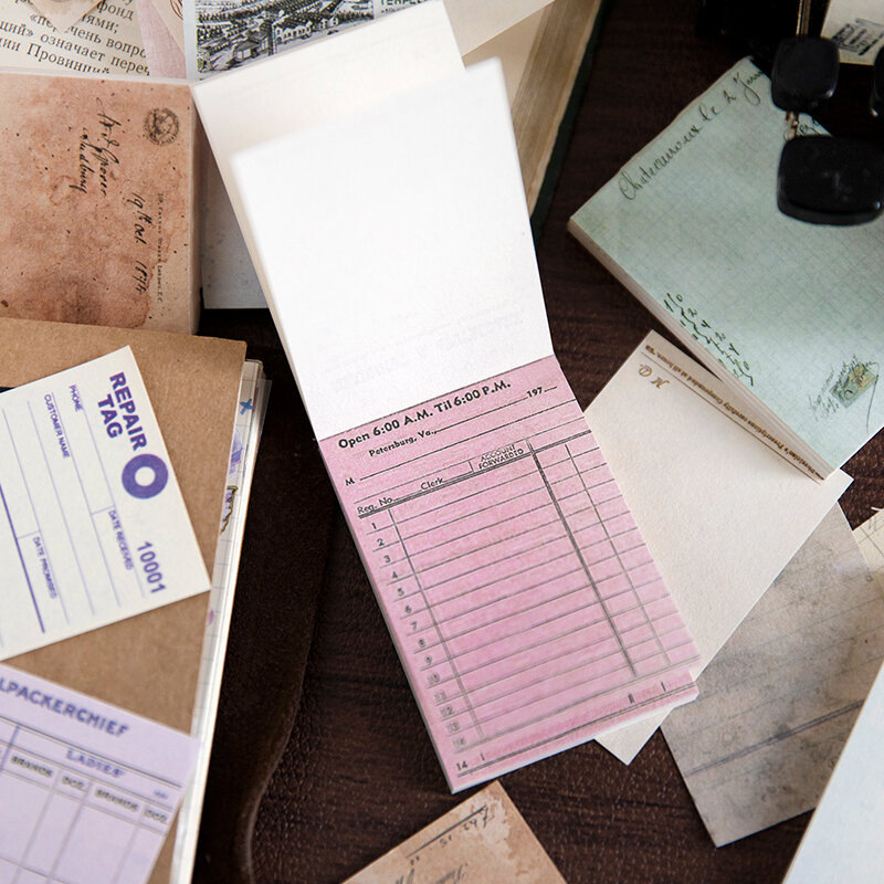 Bloc de notas de papel DIY, decoración creativa retro, serie de registros humanos, 12 paquetes por lote