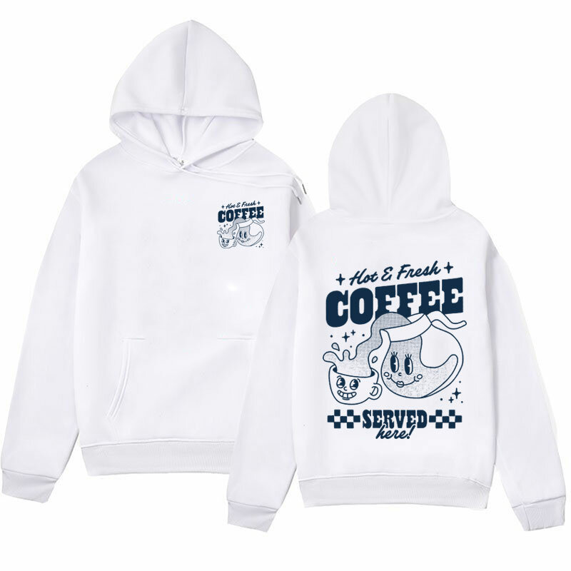 Hete En Verse Koffie Grappige Meme Schattige Hoodies Heren Damesmode Cartoon Esthetische Sweatshirt Casual Kawaii Gezellige Hoodie Streetwear
