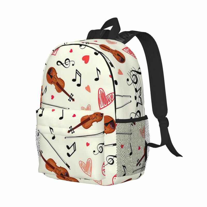 Violino Padrão 2 Mochilas para meninos e meninas, mochila casual para estudantes, mochila para laptop, bolsa de ombro, grande capacidade