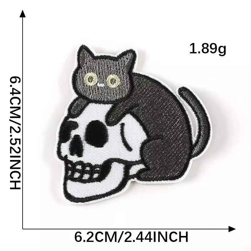 2024 nowe zdobienie naszywka DIY szkieletowa czaszka koty naszywka termosamoprzylepna naszywka płócienna torba akcesoria tkaniny na kapelusze