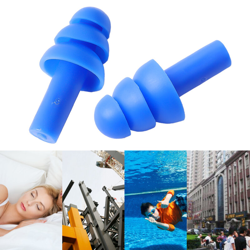 Tapones para los oídos de silicona reutilizables, tapones con cancelación de ruido para dormir, bloque de sonido, impermeables, para natación, con caja, 20 o 1 par