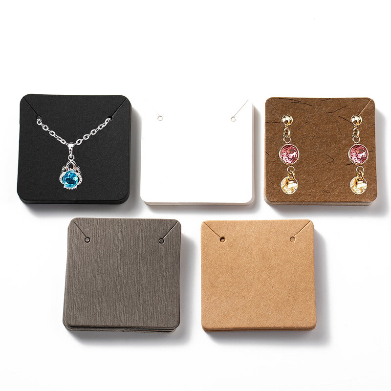 50 buah anting kalung tampilan kartu label Tag papan kertas untuk stan perhiasan pemegang kemasan bisnis kecil bahan perlengkapan