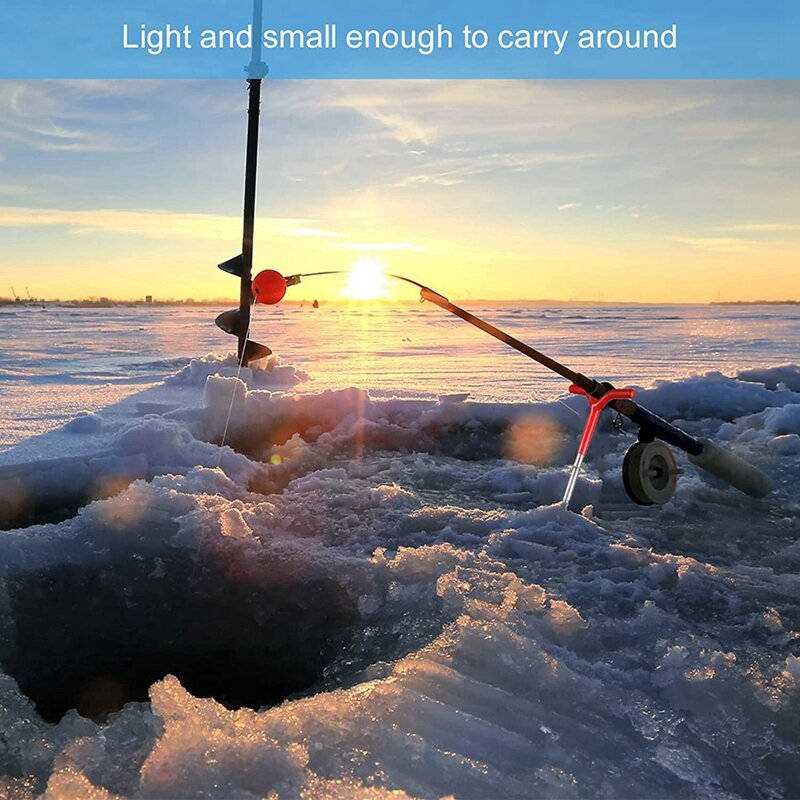 Anzuelos de hielo de 6 piezas, soporte de caña de pescar en hielo, estacas de Metal para tienda de campaña, accesorios para refugio de pesca en hielo, clavos en espiral