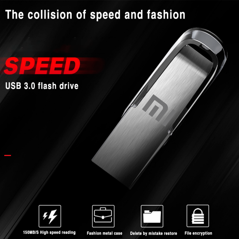 Xiaomi-Pen Drive USB 3.2, Pen Drive impermeável, Pen Drive de alta velocidade, FlashDisk de metal, TYPE-C Adaptador, 512GB, 2TB, 1TB, 64GB
