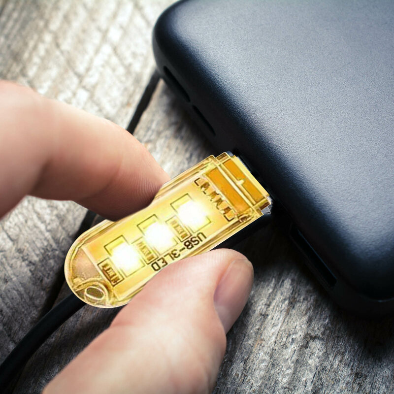 Luz Nocturna USB para baño, lámpara LED duradera enchufable, Bombilla para ambiente de coche, luz nocturna para coche, guardería y cocina