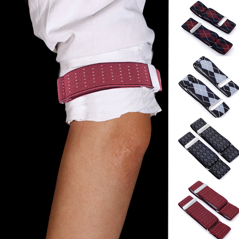 1Pair Women Men Fashion Adjustable Arm Cuffs Bands for Party Wedding Clothing Accessories Elastic Armband Shirt Sleeve Holder