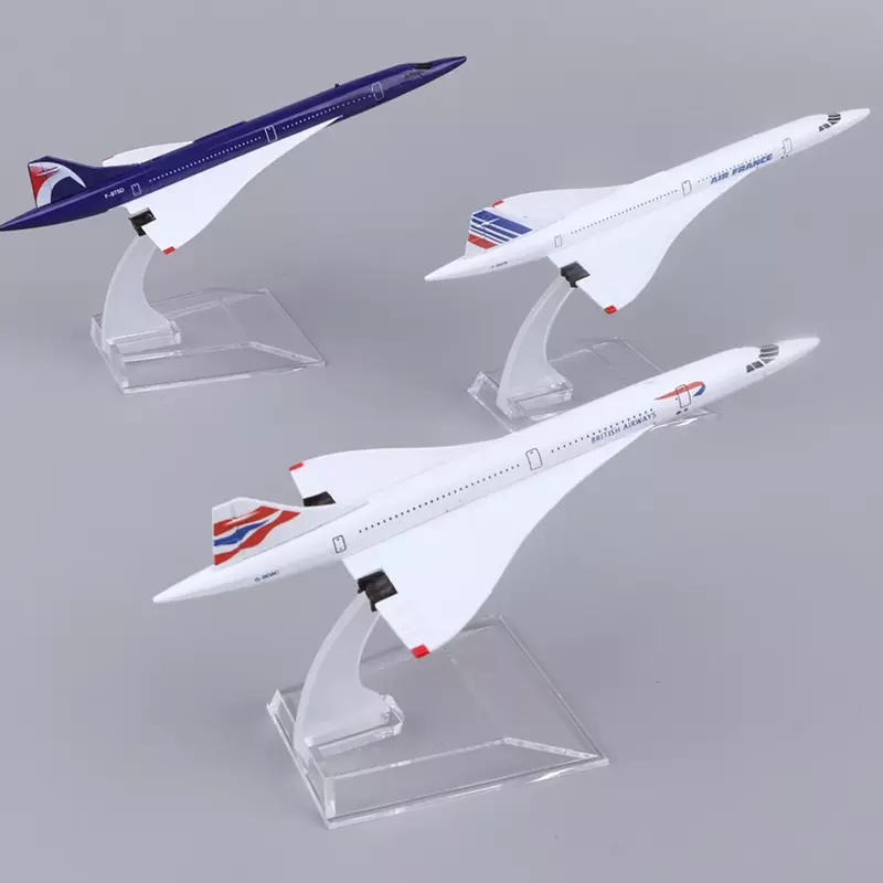 Model pesawat pesawat skala logam 1:400 | Concorde Air France | Terbuat dari proses pengecoran logam paduan, untuk kolektor mainan anak-anak