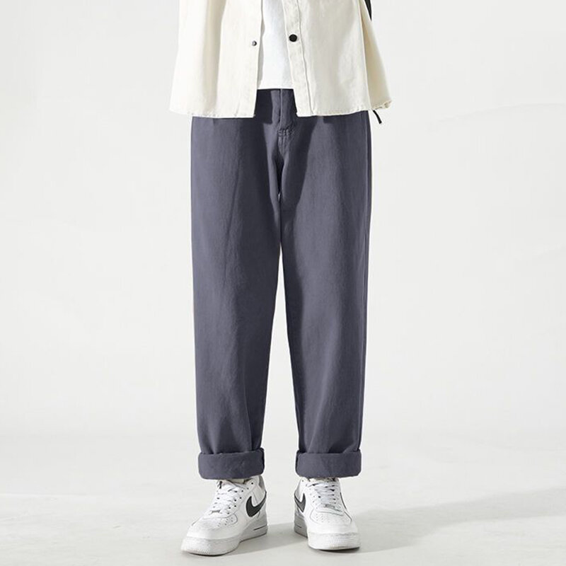 Calça cargo casual larga masculina, Harajuku, Y2K, com elástico na cintura, que combina com tudo, masculina, com lanternas vintage, verão, outono, nova