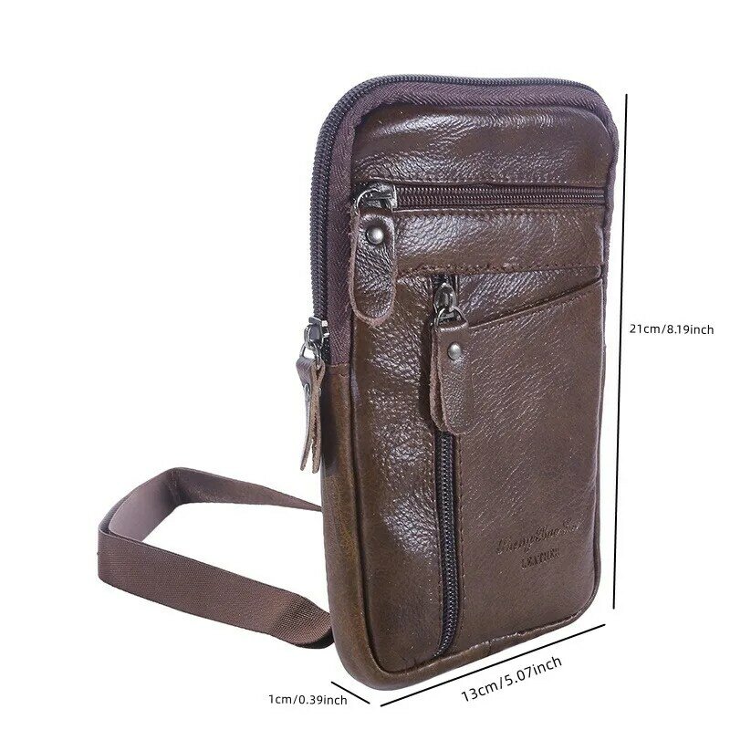 Мужская Наплечная Сумка, Многофункциональная Кожаная сумка-мессенджер, повседневные сумки через плечо, высококачественный мужской кошелек, нагрудная сумка для телефона