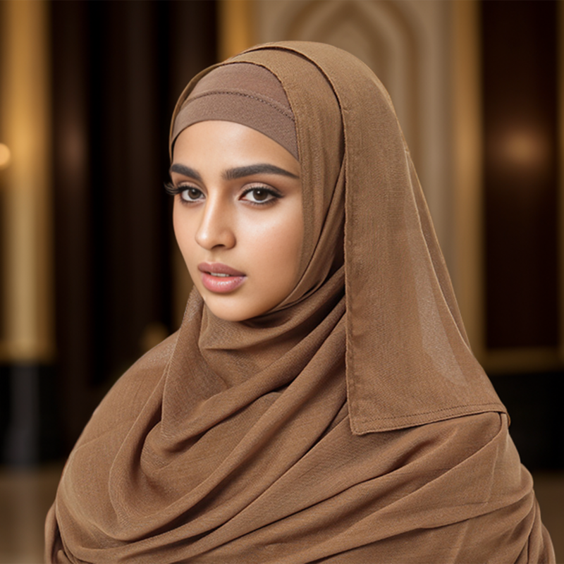 Conjunto de 2 piezas para mujer, Hijab de viscosa, Jersey de Color a juego, gorro de algodón liso, bufanda musulmana, chal suave, turbante de rayón de algodón