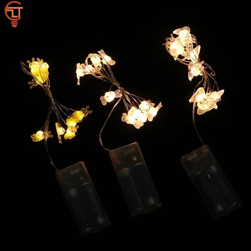1M 10 Rabbits Carrots Light Decoration Batteries Copper Wire Waterproof LED String Lights Happy Easter Gifts Party Favor