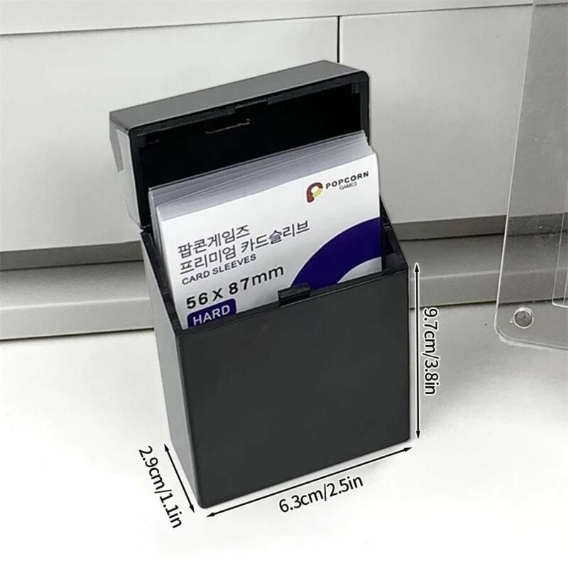 Idol Card Storage Photo Case Picture Sorting Organizer Flip Lid Photocard Holder Plastic Black White Office Name Card Holder