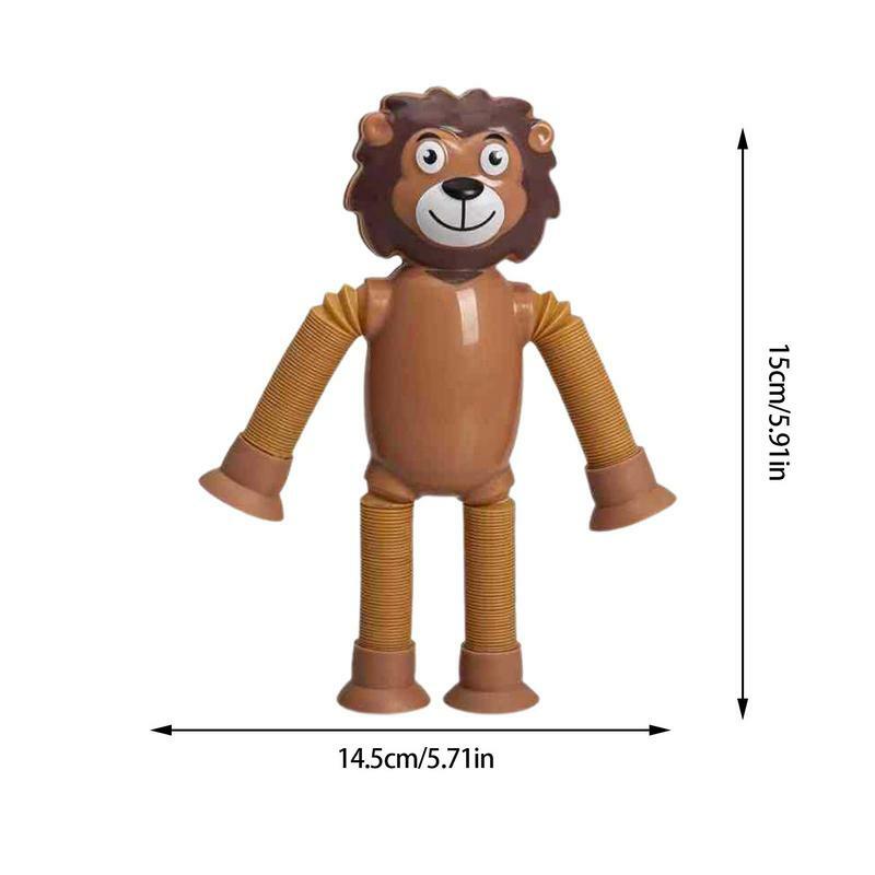 Новинка 2023, мультяшная телескопическая трубка на присоске, растягивающаяся трубка разной формы в форме льва, интерактивные обучающие игрушки для родителей и детей