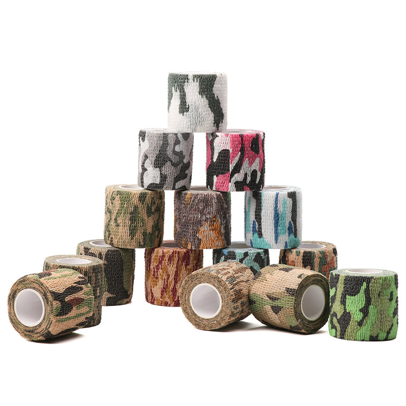 Customized productOBSHORSE High Elastic Self-adhesive Camo Wrap Tape for Hunting Protective Breathable Combat Camouflage Tape