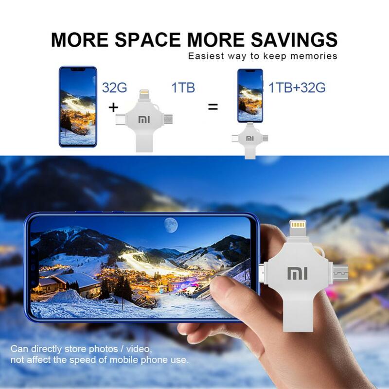 MIJIA-Xiaomi Memory Card Reader, USB 3.0 para Tipo C, Micro TF, Adaptador OTG, Conector USB para Notebook, 4 em 1