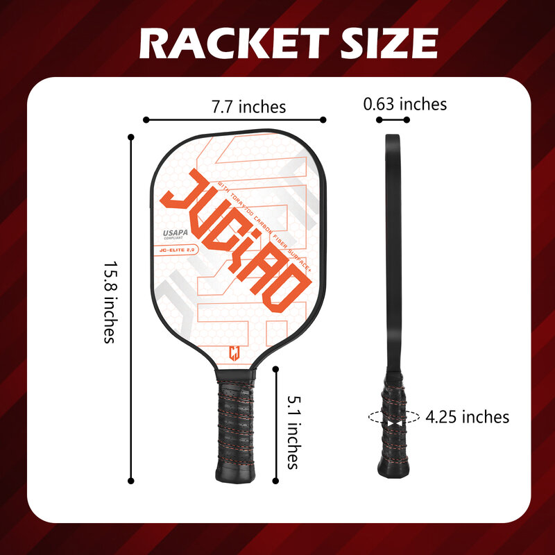 Raket picleball sesuai USAPA termasuk 4 bola thermoforged Fiber karbon wajah ringan Pickleball Set
