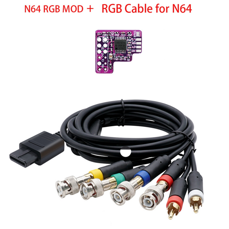 N64 RGB MOD+RGB Cable for N64 NTSC Consoles RGB Module Chip for Nintendo 64 NTSC Modified RGB Output Module