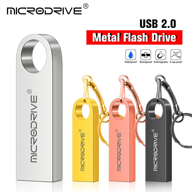 고속 메모리 플래시 드라이브, 방수 펜 드라이브, USB 2.0 금속 스틱 키, 사용자 정의 로고, 8GB, 32GB, 128GB, 64GB