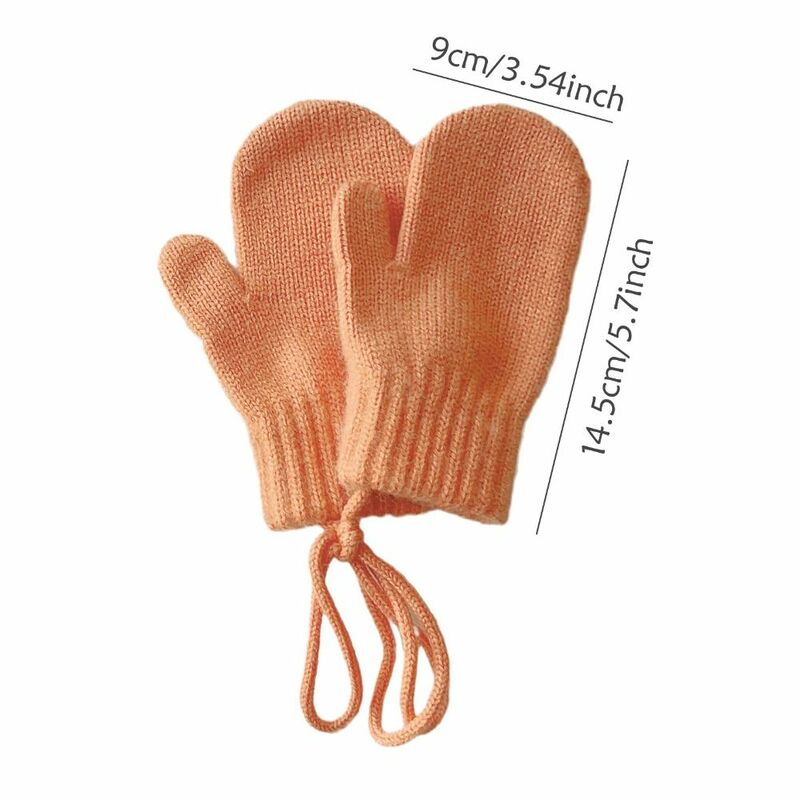 Однотонные Детские Зимние теплые перчатки, утолщенные кашемировые детские варежки, защита от холода, ветрозащитные детские шеи, раньше