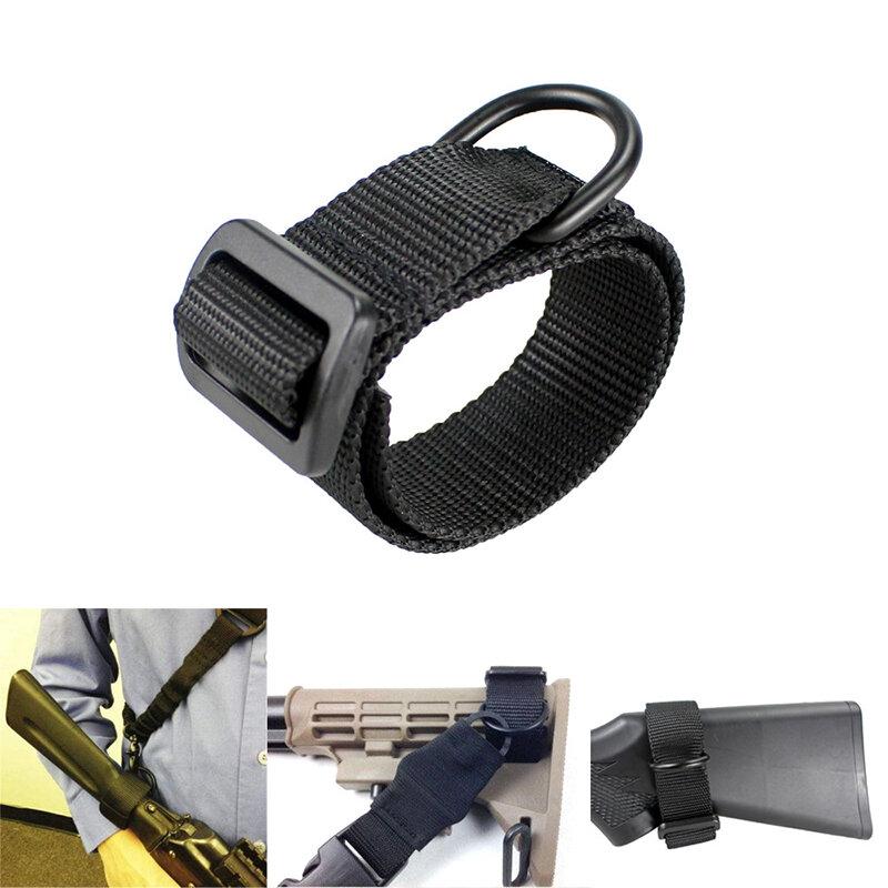 Tactical Military Airsoft Tactical ButtStock Sling Adapter Heavy Duty Rifle Stock Gun Strap Gun Rope Strapping Belt