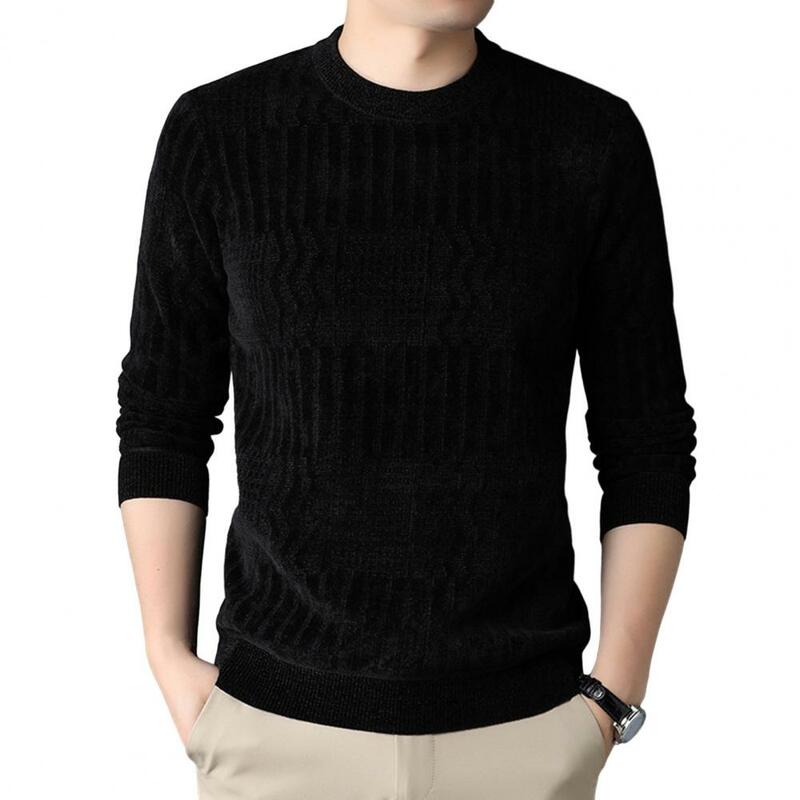 Fall Winter Men Sweater Knitted Thick Round Neck Long Sleeve Warm Pullover Top sueteres para hombre
