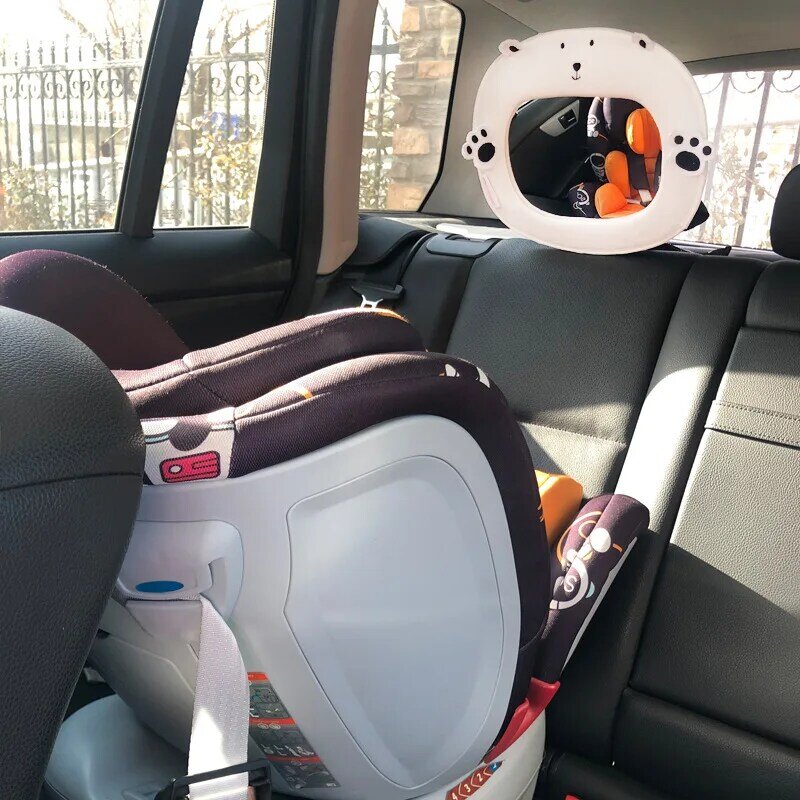 INS-Espejos delanteros traseros para bebé, espejo retrovisor de seguridad para asiento trasero de coche, Monitor infantil útil ajustable para niños pequeños