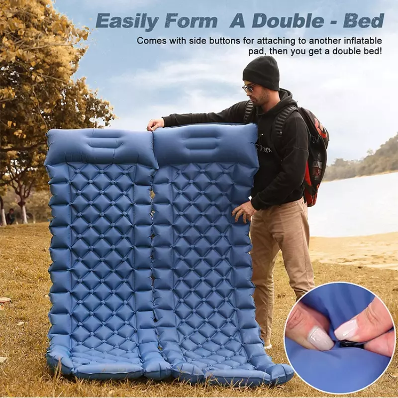 Portable Inflatable Mattress Folding Press Ultralight Waterproof Air Bed Cushion for Outdoor Camping Sunbath Relaxing Sleeping
