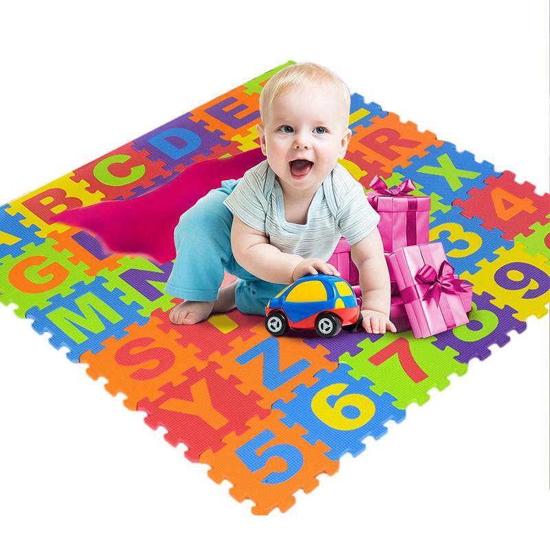 새로운 EVA 어린이 퍼즐 매트, 디지털 글자 교육 폼 매트 방한 아기 크롤링 등산 매트, 세트 당 개