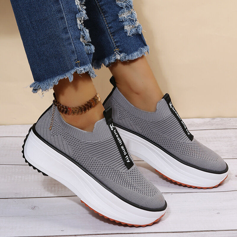 Mesh Running Shoes Platform Women Casual Sneakers 2022 Spring Autumn New Breathable Walking Travel Shoes Woman Sport Cozy Shoes