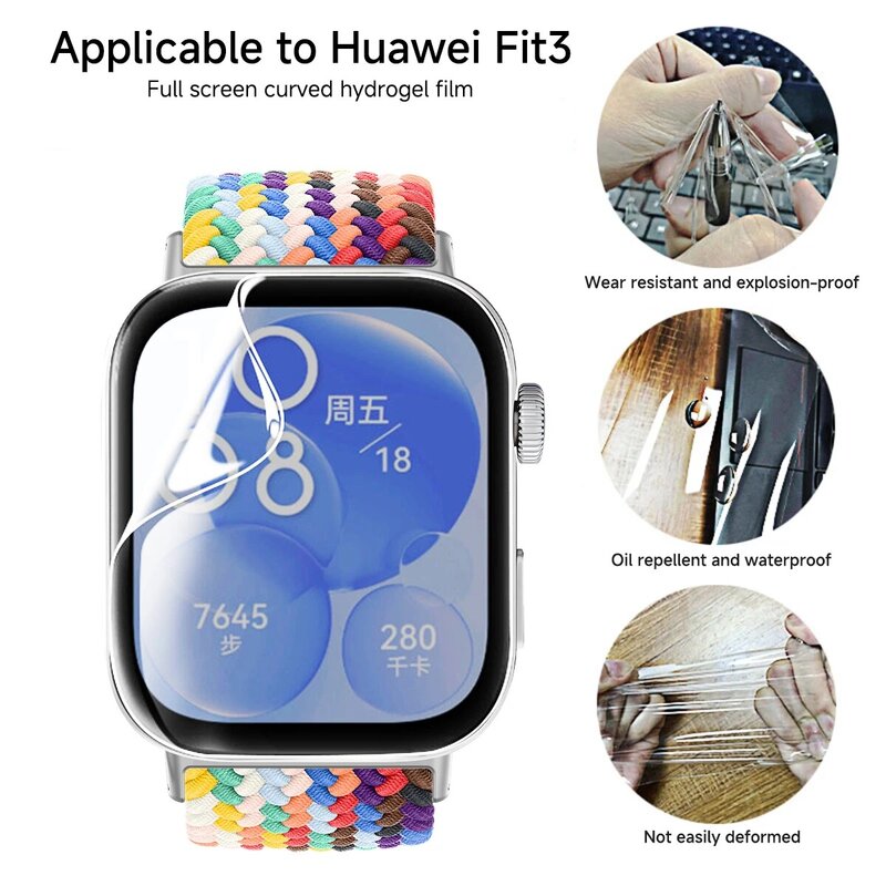 5PCS Screen Protector For Huawei Watch Fit 3 Anti Scratch Clear TPU Hydrogel Film for Huawei Fit3 Watch Accessories