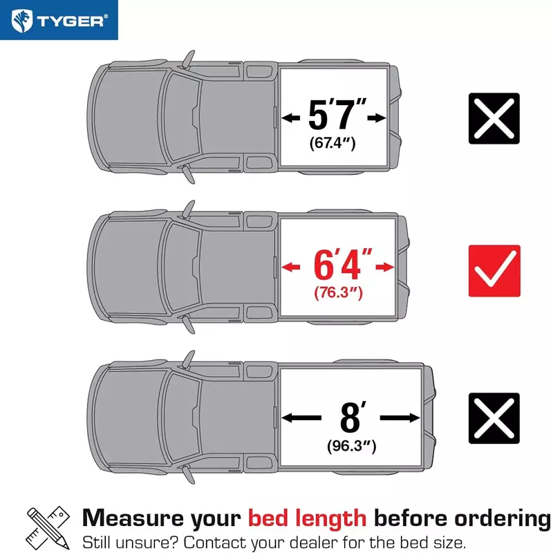 เตียงรถบรรทุกแบบพับได้นุ่ม T1ของสหรัฐอเมริกาที่หุ้ม tonneau เข้ากันได้กับ2009-2018 ,2019-2023คลาสสิก | 6'4 "(76") เตียง | TG-BC1D9014สีดำ