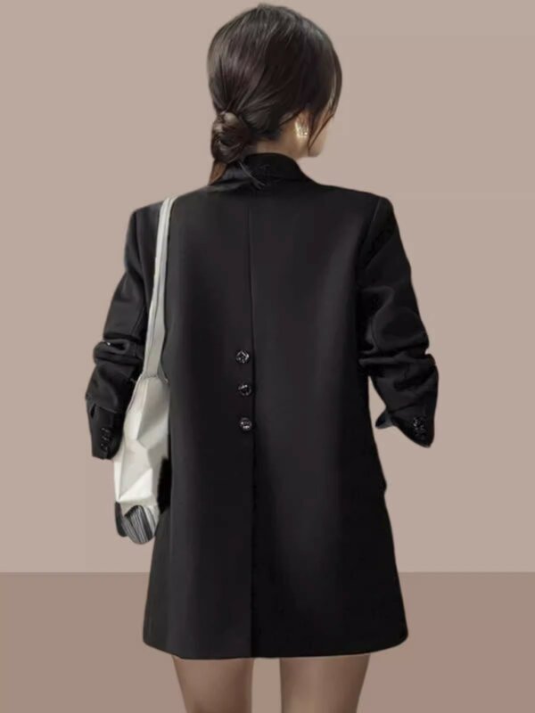 Women's Petite Blazer, Spring/Autumn 2024 New Trendy Plus Size Split-Hem Cropped Professional Blazer Top for Petite Figures New