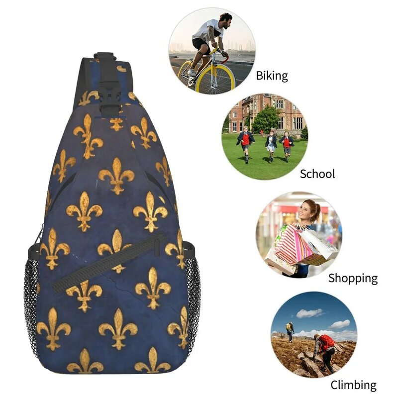 Bandolera con símbolo De flor De Florencia, bolso De pecho pequeño, mochila De hombro, mochila De día, senderismo, Camping al aire libre